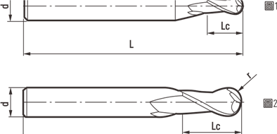 Die steel ball end milling cutter custom long blade series