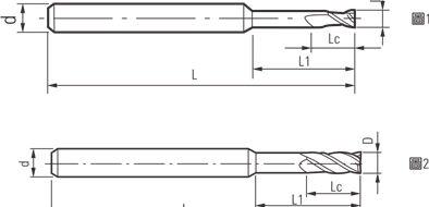 Graphite end mill custom short blade series