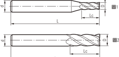 Die steel end mill custom ultra long blade series