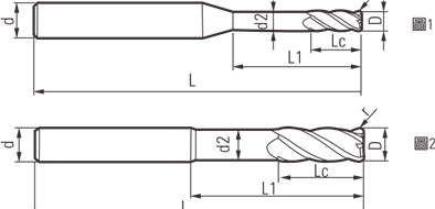 Die steel round corner milling cutter custom ultra long blade series